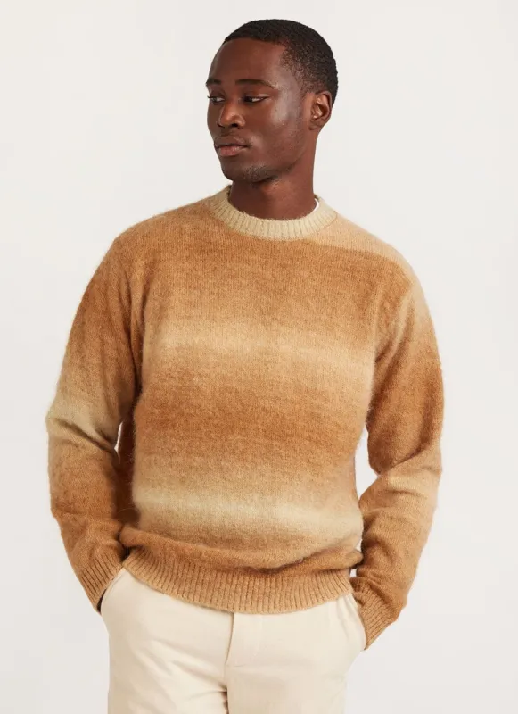 Deku Gradient Crew Neck Jumper | Mohair | Tan sold by Percival