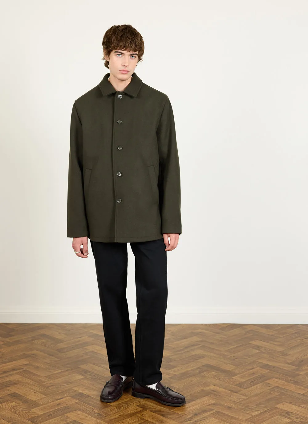 Pea Coat | Melton Wool | Olive sold by Percival product image thumbnail 5