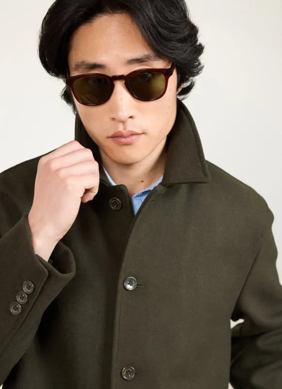 Pea Coat | Melton Wool | Olive sold by Percival