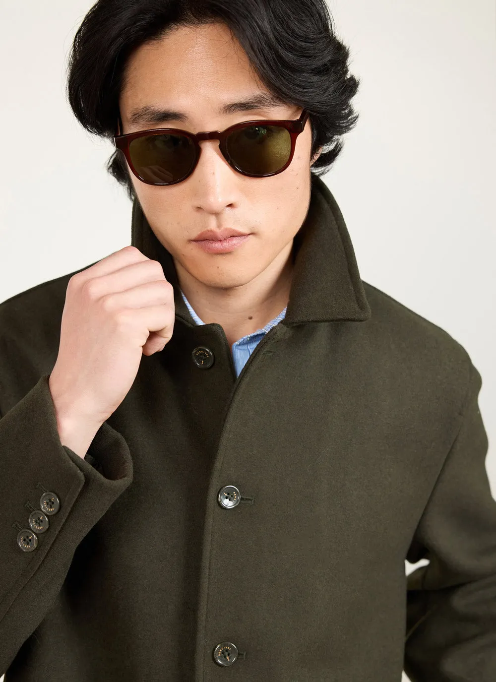 Pea Coat | Melton Wool | Olive sold by Percival