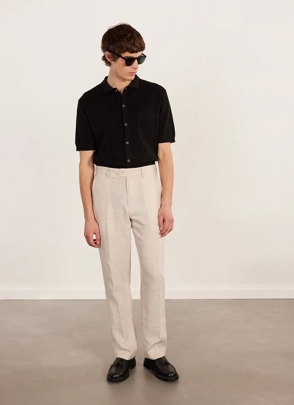 Pablo Cuban Shirt | Knitted Cotton | Black sold by Percival product image thumbnail 5