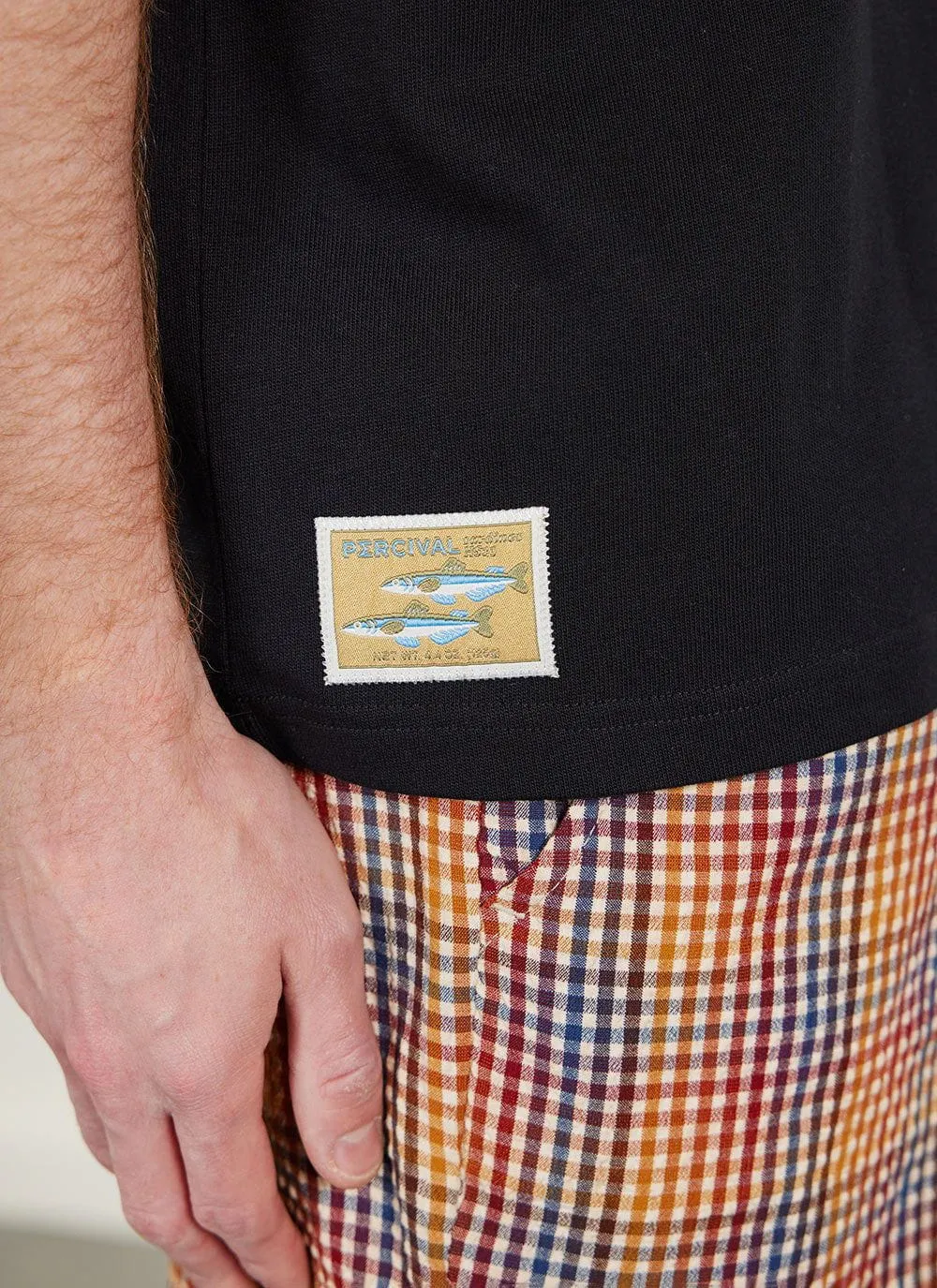 Sardines Oversized T Shirt | Embroidered Organic Cotton | Black sold by Percival product image thumbnail 5