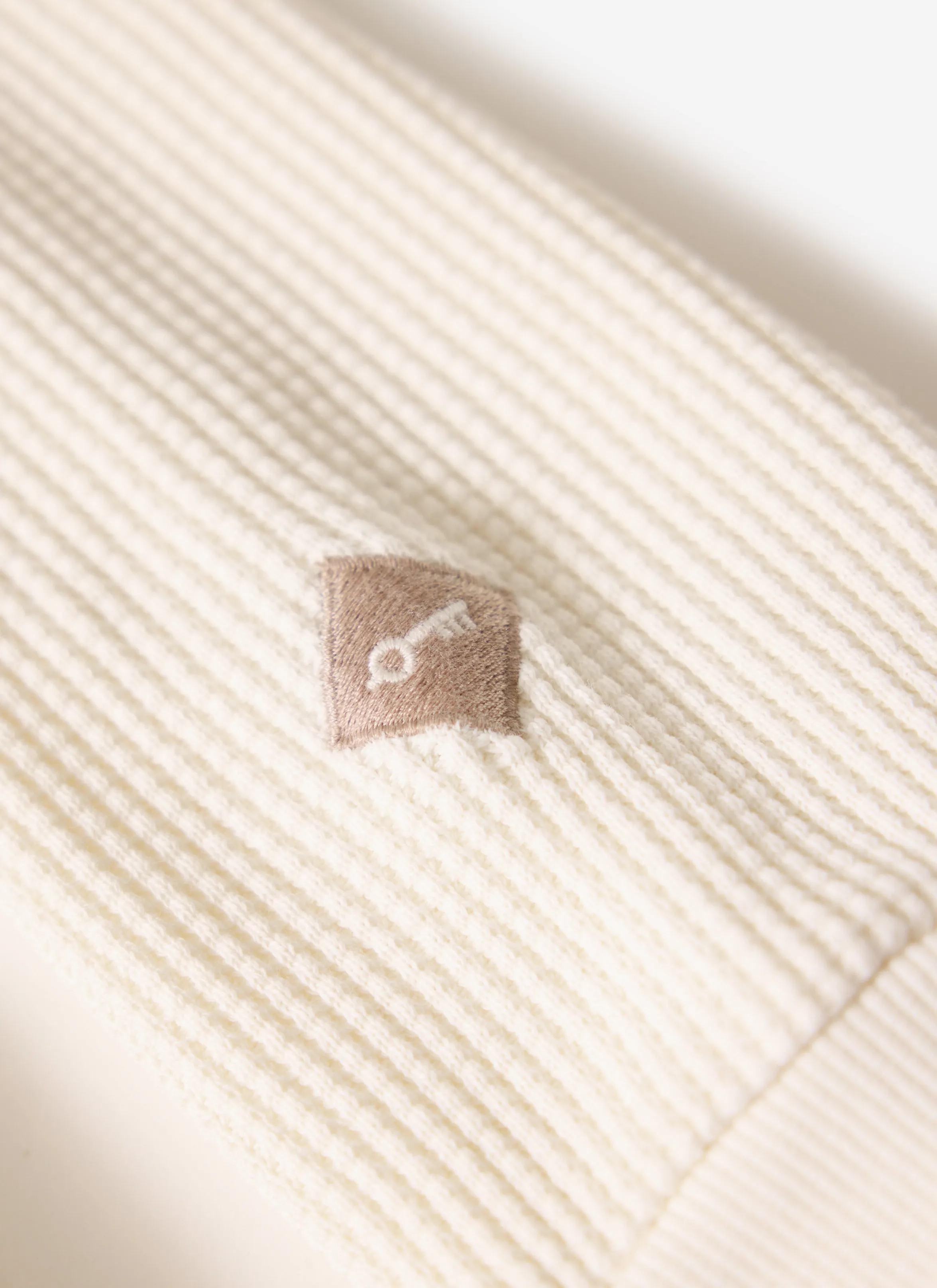 Long Sleeve T Shirt | Cotton Waffle | Ecru sold by Percival product image thumbnail 3