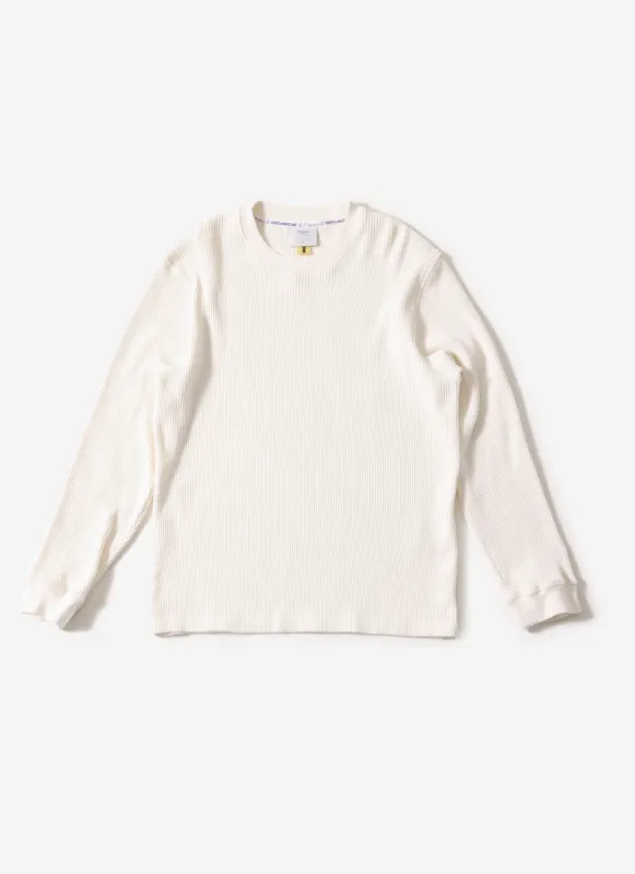 Long Sleeve T Shirt | Cotton Waffle | Ecru sold by Percival