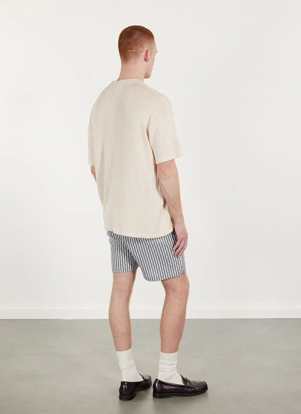 Sand Stripe Oversized T Shirt | Organic Cotton | Ecru sold by Percival product image thumbnail 5