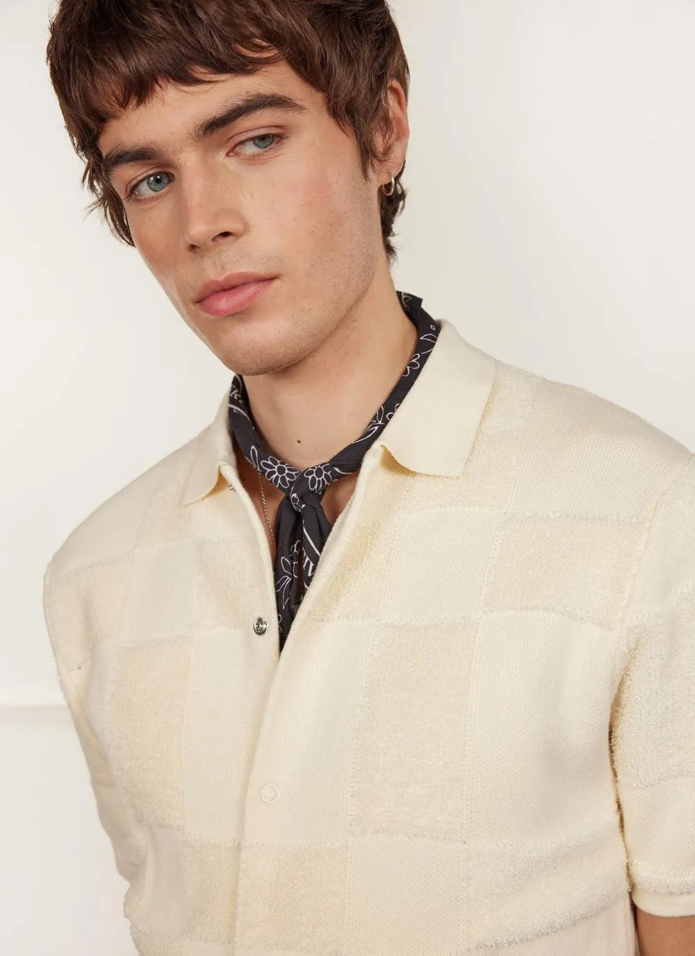 Bingo Intarsia Knitted Shirt | Cotton | Ecru sold by Percival product image thumbnail 5