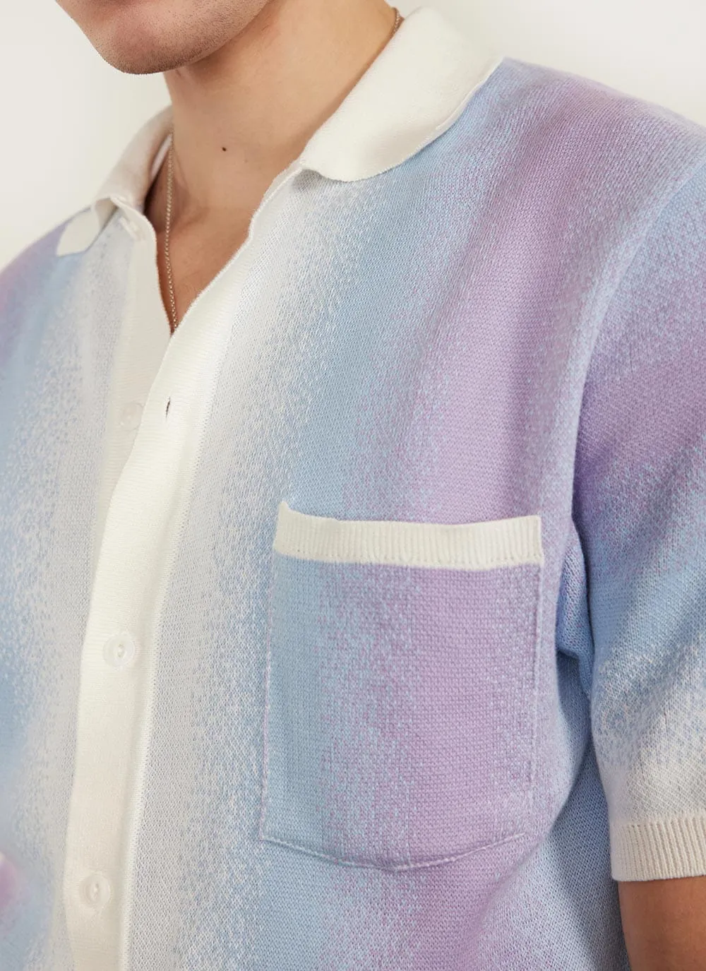 Ombre Knitted Shirt | Organic Cotton | Blue sold by Percival product image thumbnail 3