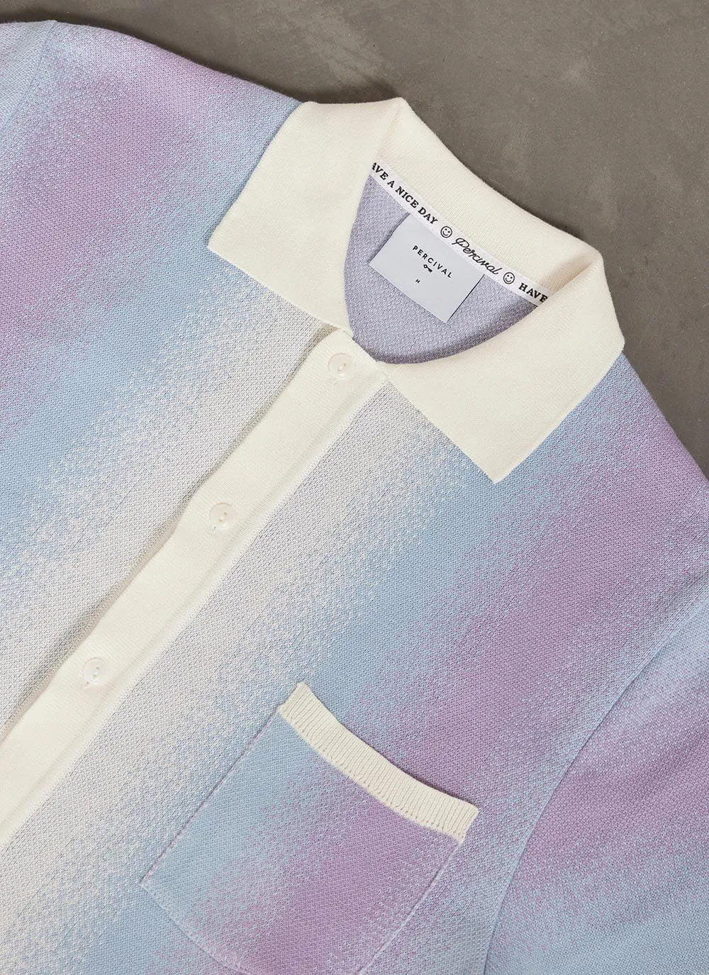 Ombre Knitted Shirt | Organic Cotton | Blue sold by Percival product image thumbnail 5