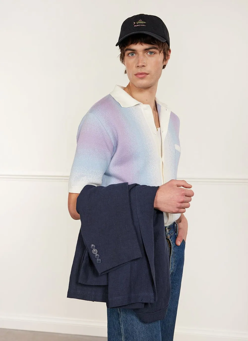 Ombre Knitted Shirt | Organic Cotton | Blue sold by Percival product image thumbnail 2