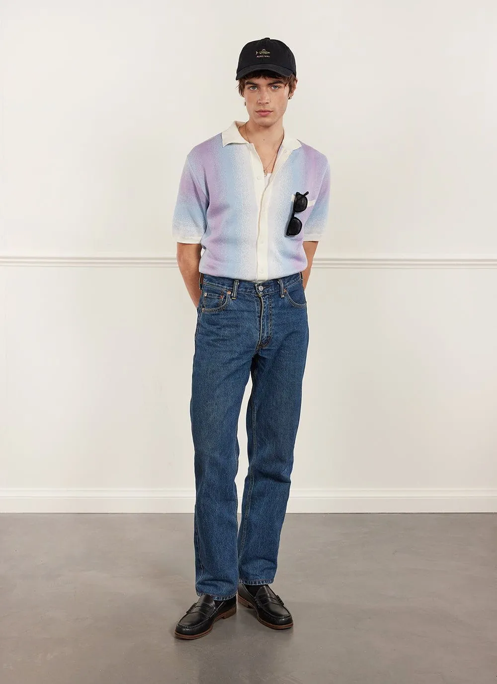 Ombre Knitted Shirt | Organic Cotton | Blue sold by Percival