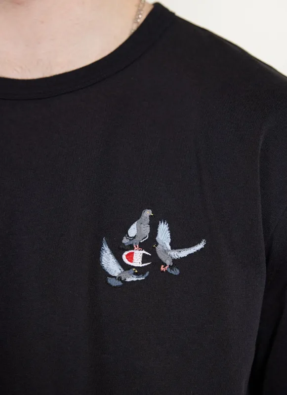 Pigeon T Shirt | Champion and Percival | Black sold by Percival
