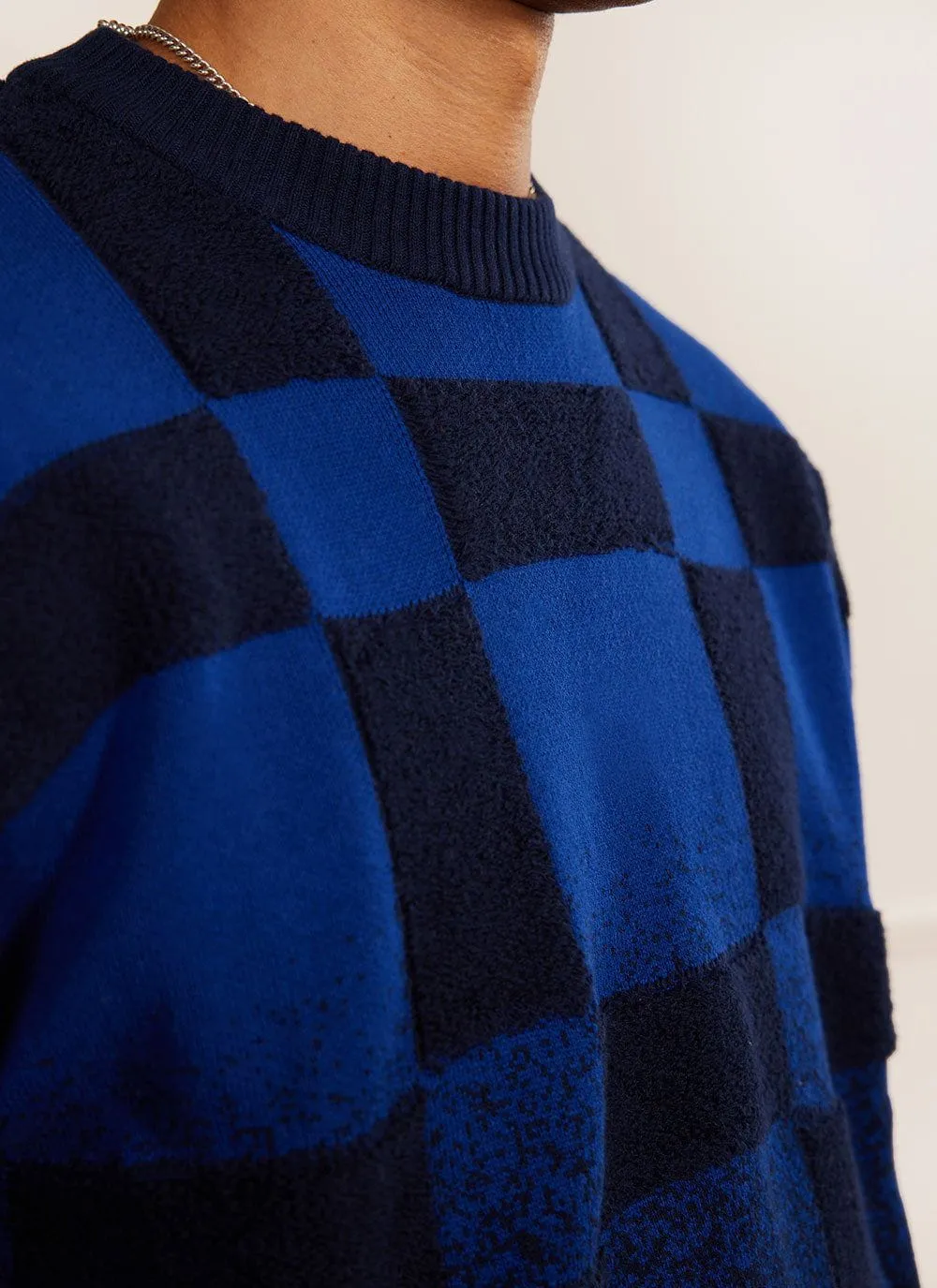 Bingo Intarsia Jumper | Cotton | Navy sold by Percival product image thumbnail 4