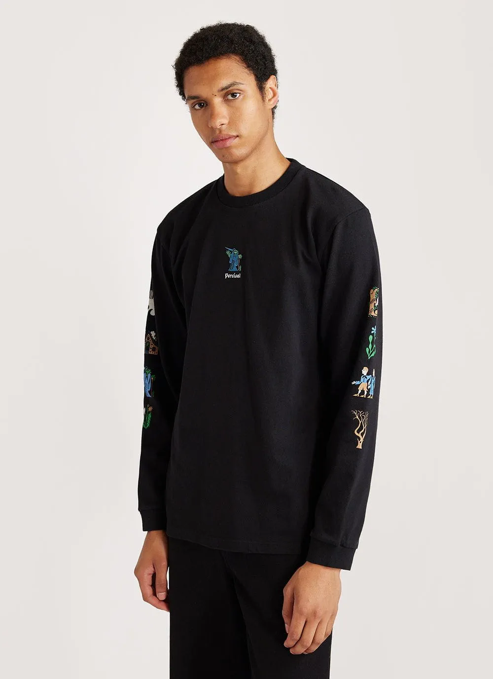 Wizard Long Sleeve T Shirt | Percival x Sophy Hollington | Black sold by Percival