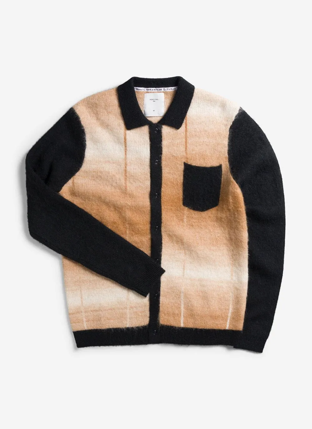 Checker Gradient Bobcat Cardigan | Mohair | Tan sold by Percival product image thumbnail 5
