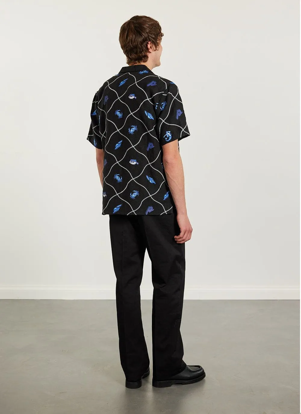 Netted Crab Tapestry Cuban Shirt | Linen | Black sold by Percival product image thumbnail 5