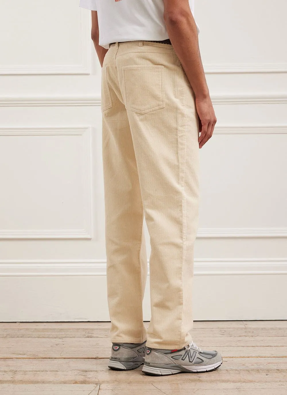 5 Pocket Straight Leg Trousers | Cord | Ecru sold by Percival product image thumbnail 4