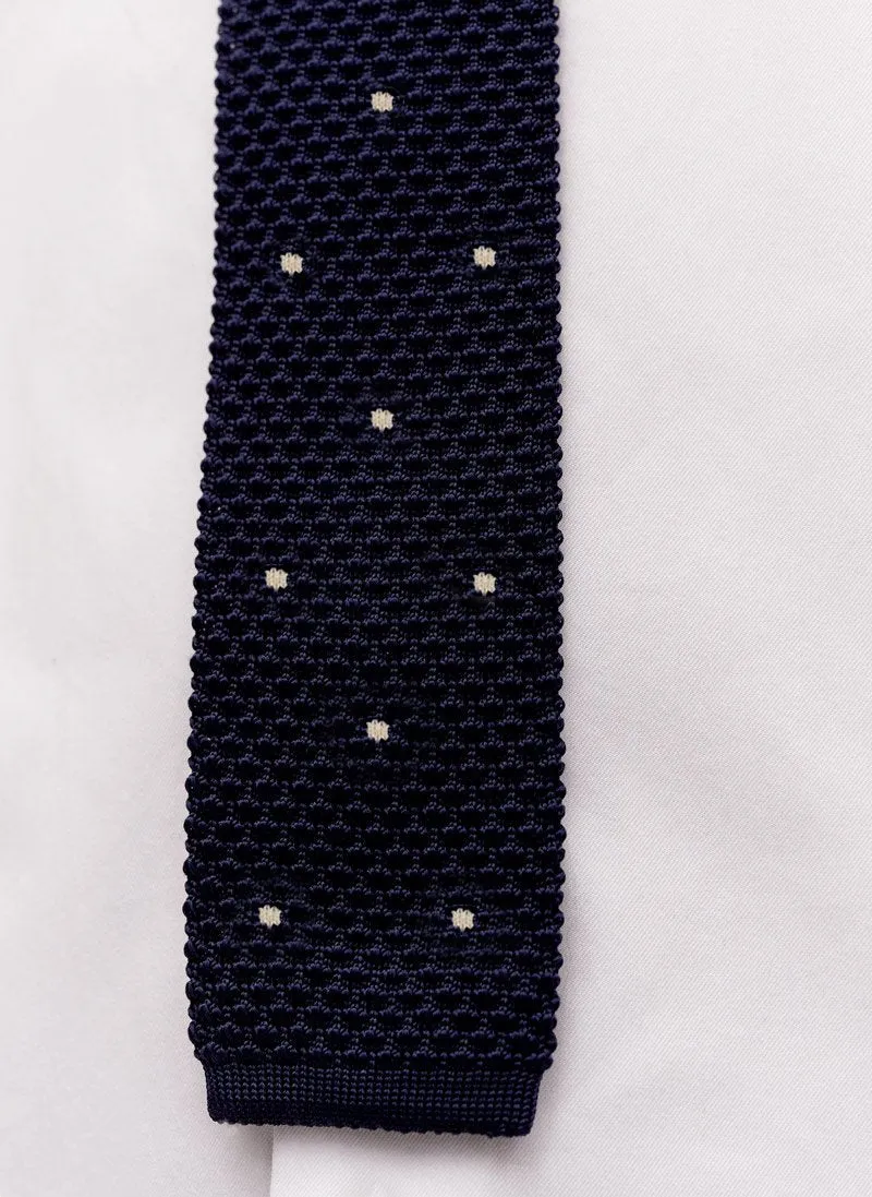 Polka Dot Silk Tie | Navy sold by Percival product image thumbnail 5