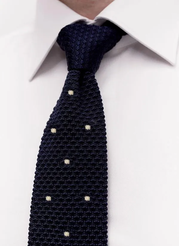 Polka Dot Silk Tie | Navy sold by Percival product image thumbnail 4