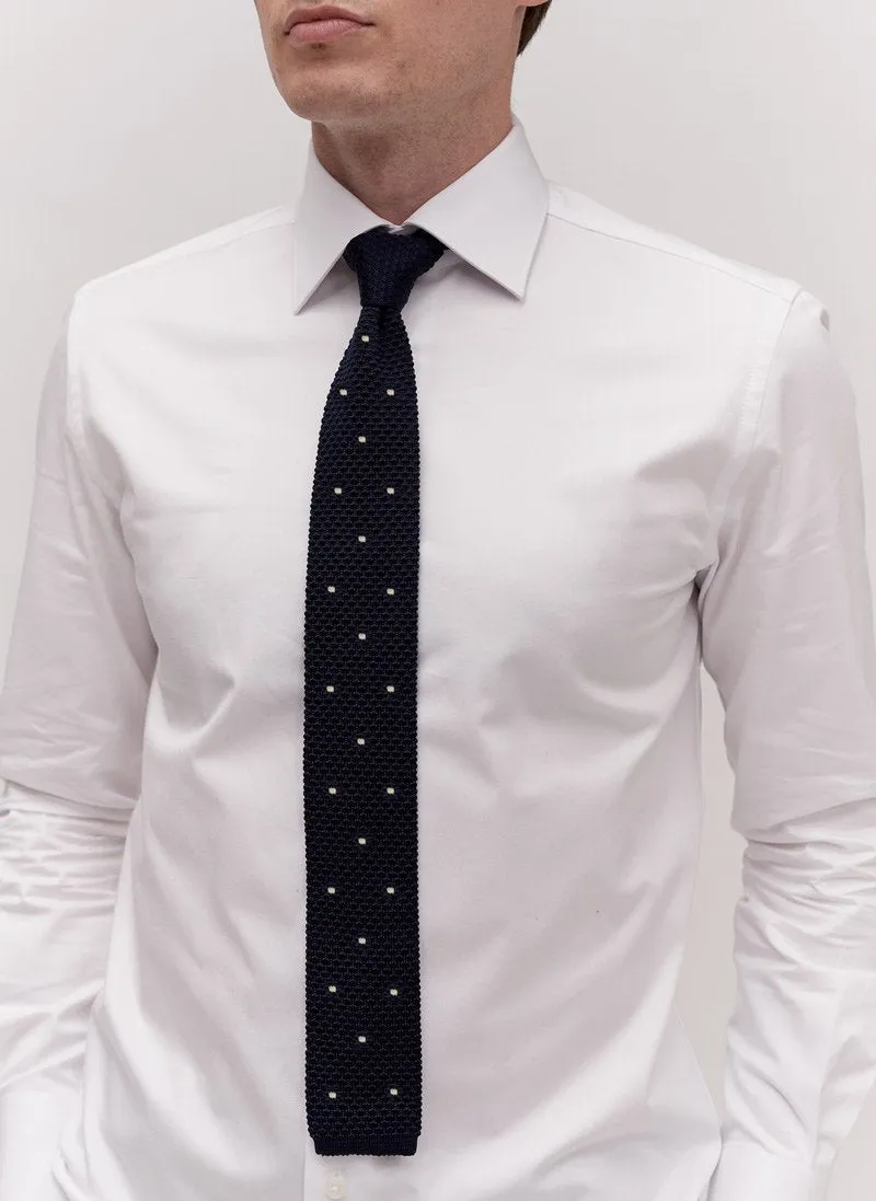 Polka Dot Silk Tie | Navy sold by Percival product image thumbnail 3