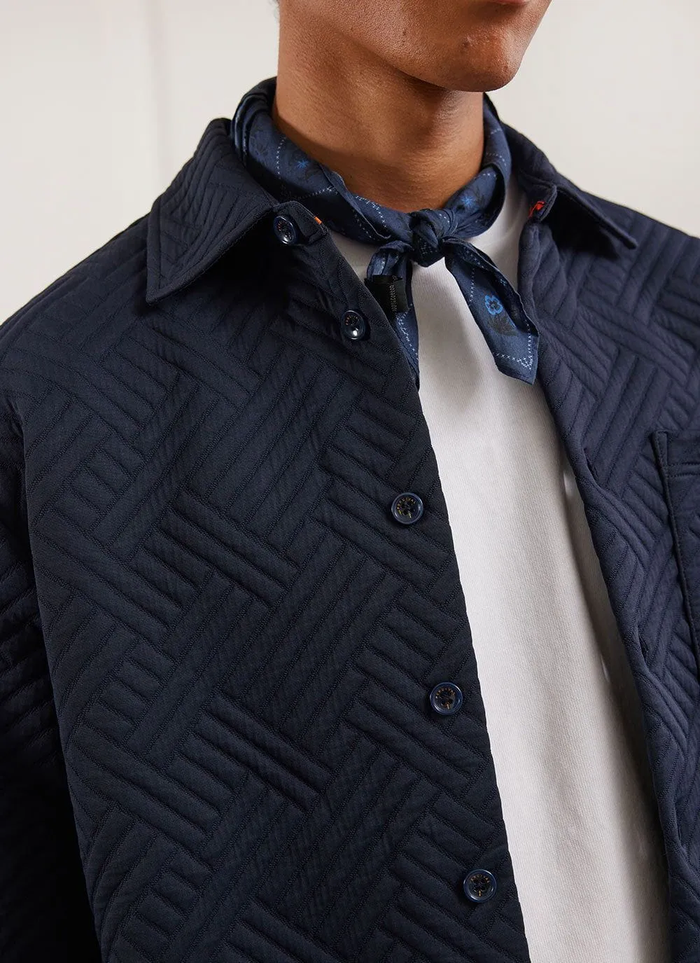 Quilted Classic Shirt | Navy sold by Percival product image thumbnail 5