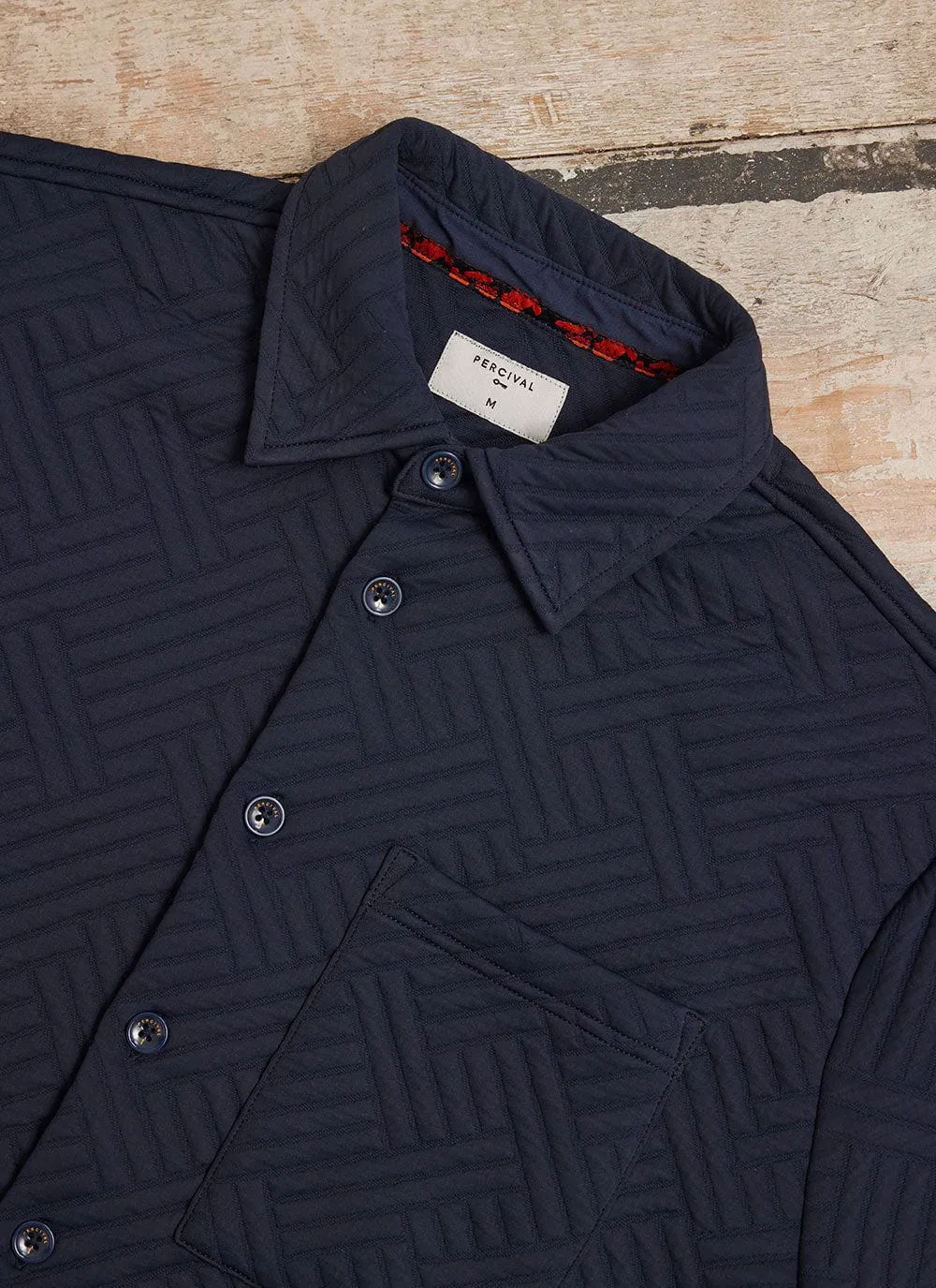 Quilted Classic Shirt | Navy sold by Percival product image thumbnail 4