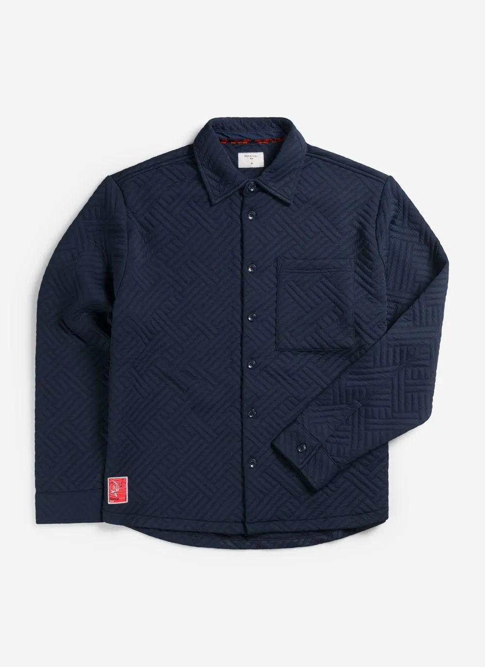 Quilted Classic Shirt | Navy sold by Percival