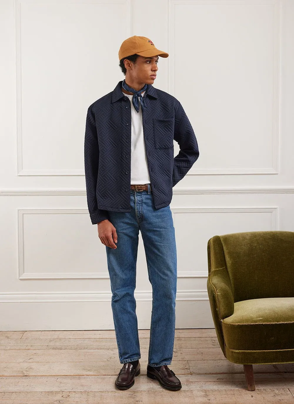 Quilted Classic Shirt | Navy sold by Percival product image thumbnail 3