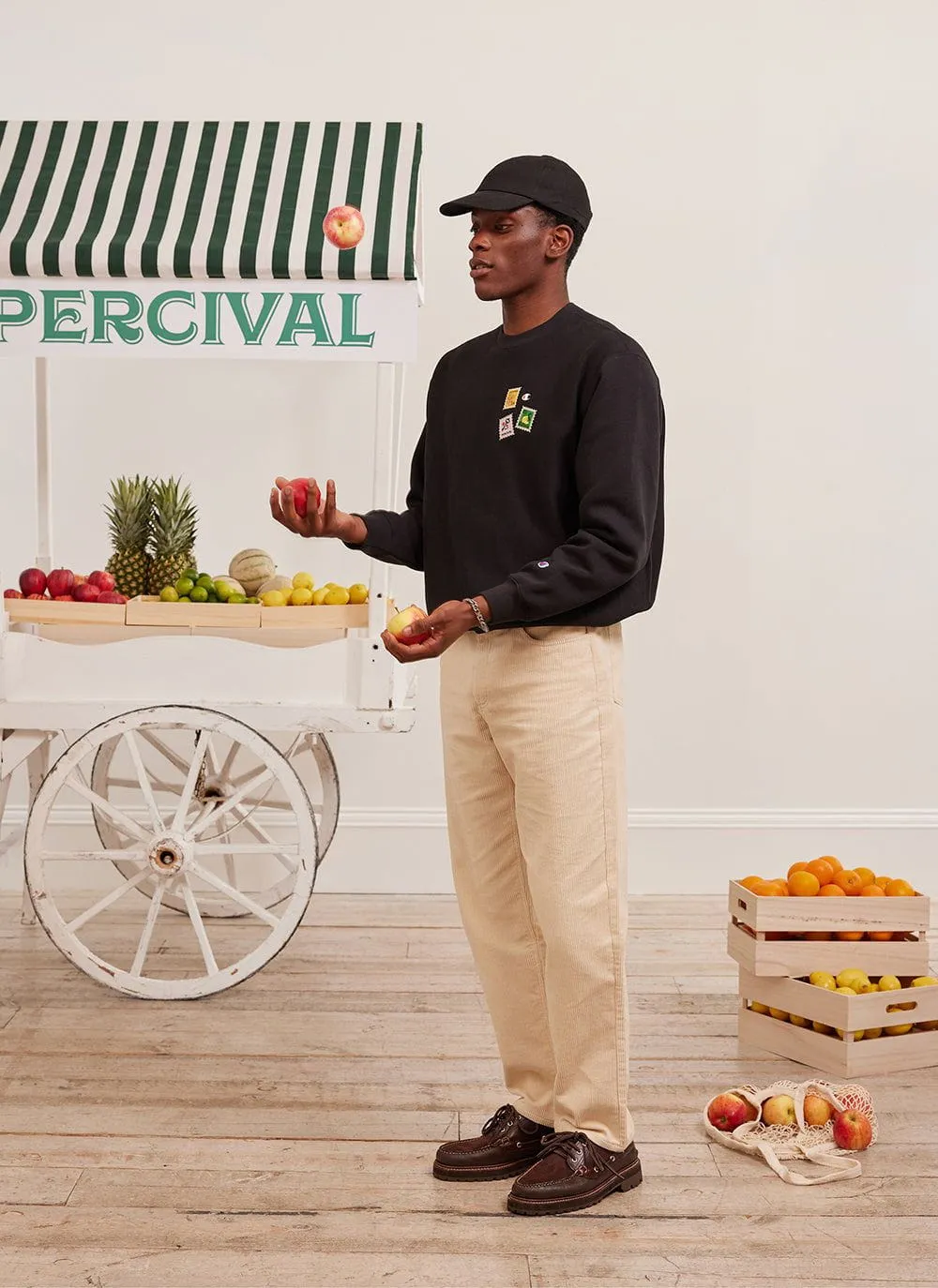 Perci-Post Stamps Sweatshirt | Champion and Percival | Black sold by Percival product image thumbnail 2