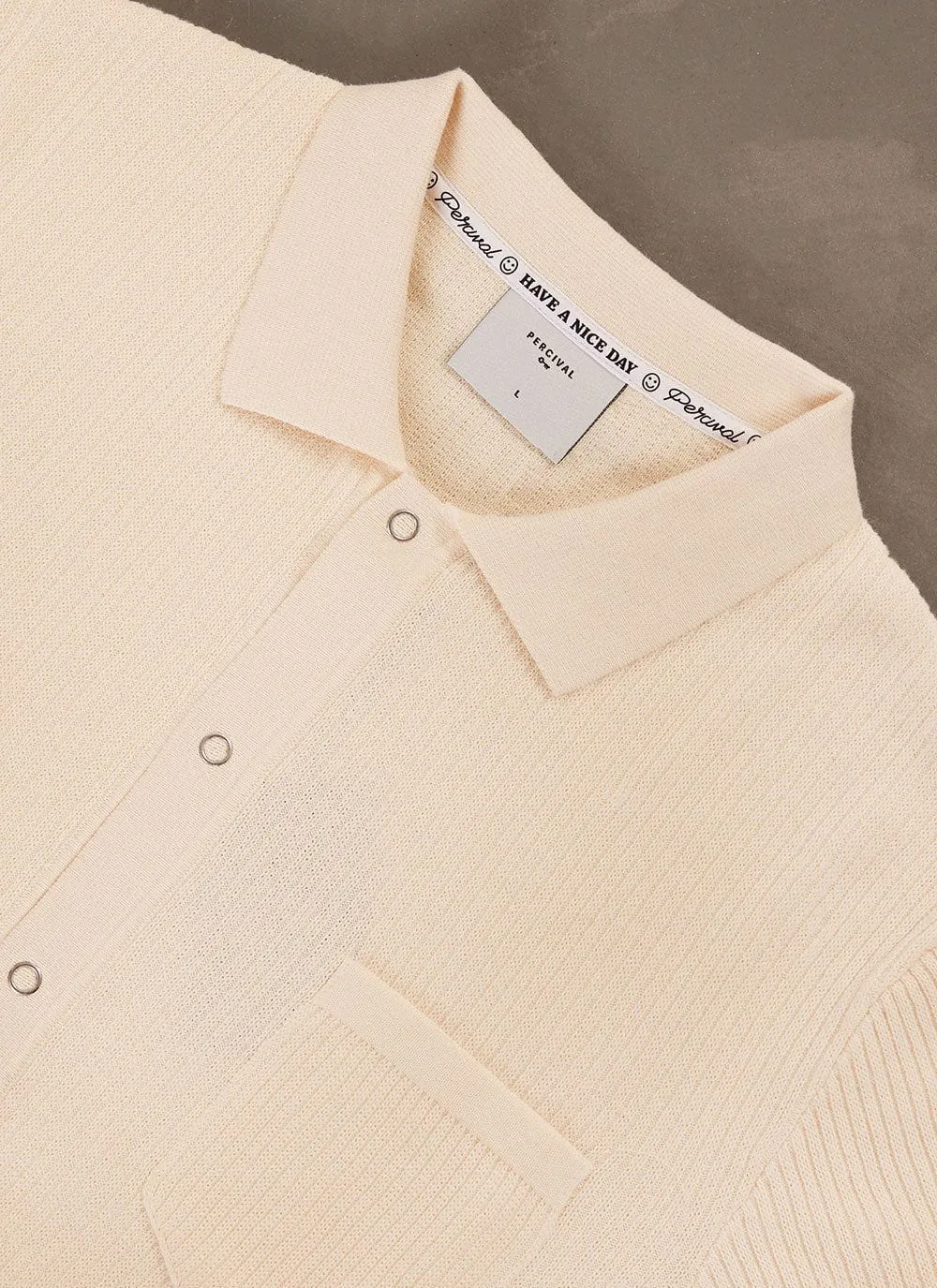 Pablo Cuban Shirt | Knitted Cotton | Cream sold by Percival product image thumbnail 2