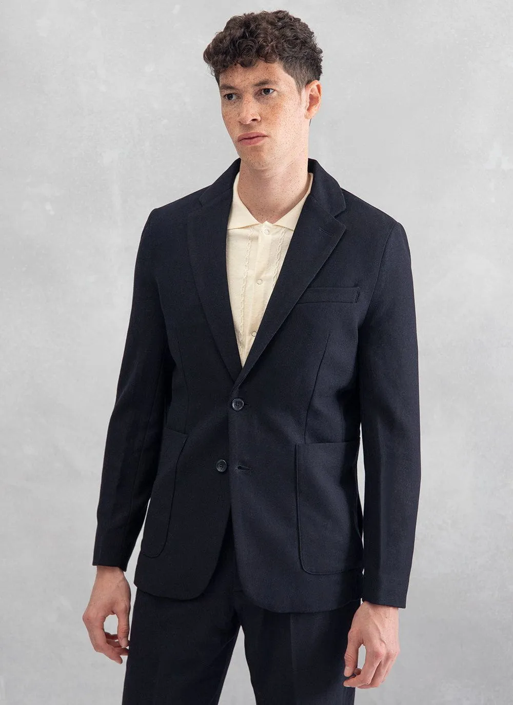 Tailored Blazer | Wool | Navy sold by Percival