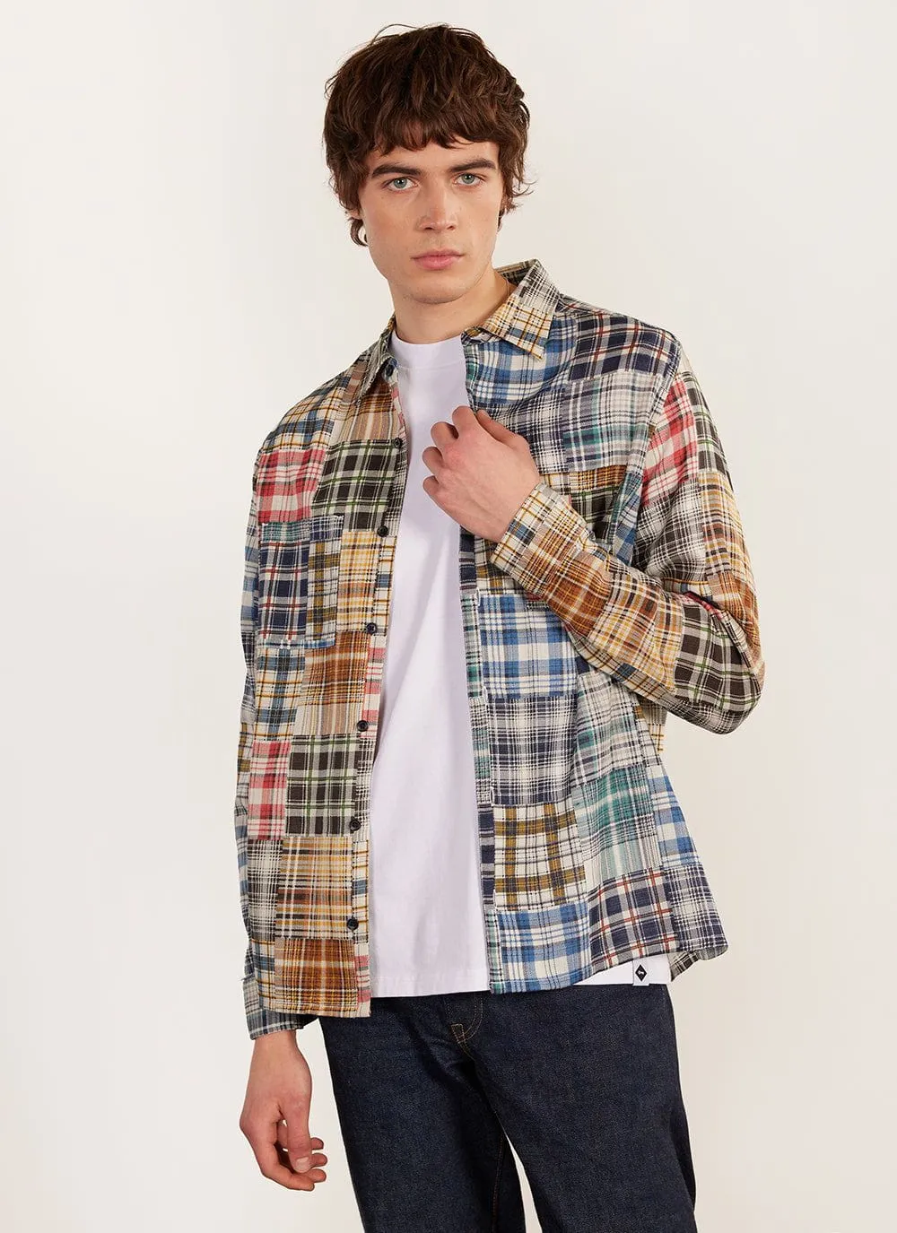 Zinger Patchwork Long Sleeve Shirt | Multi sold by Percival product image thumbnail 3