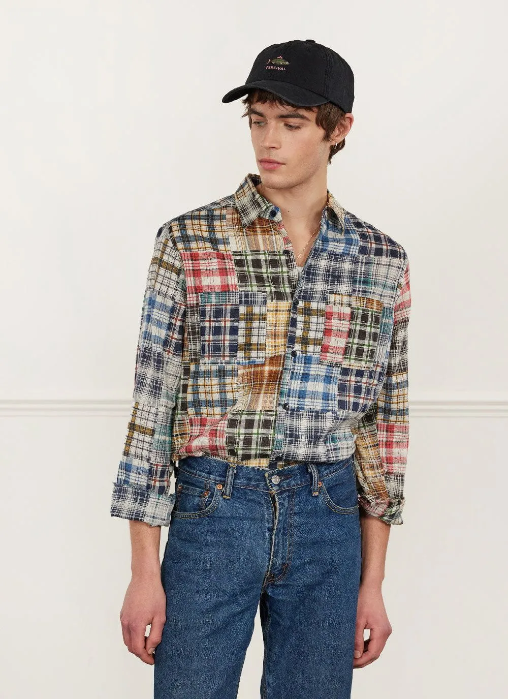 Zinger Patchwork Long Sleeve Shirt | Multi sold by Percival product image thumbnail 4