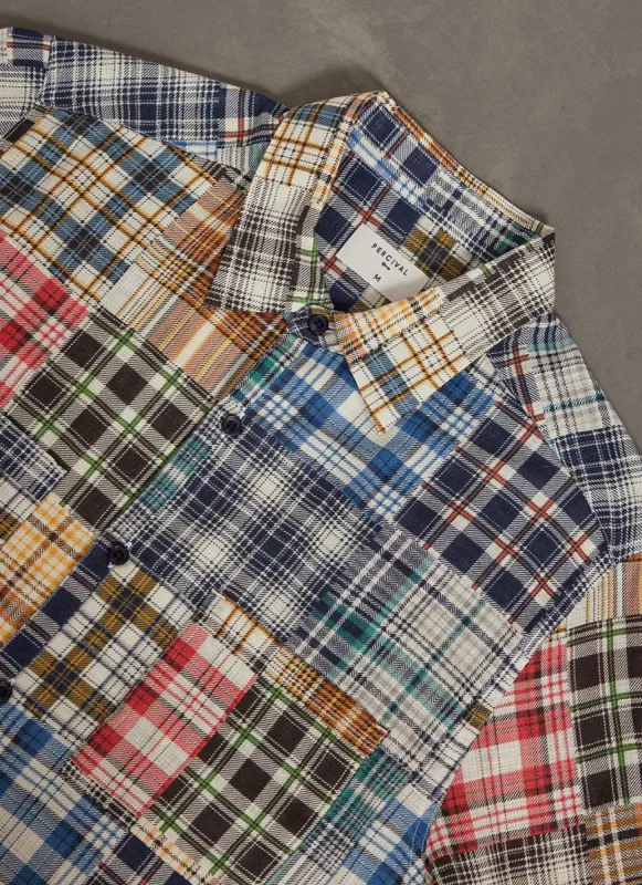 Zinger Patchwork Long Sleeve Shirt | Multi made by Percival