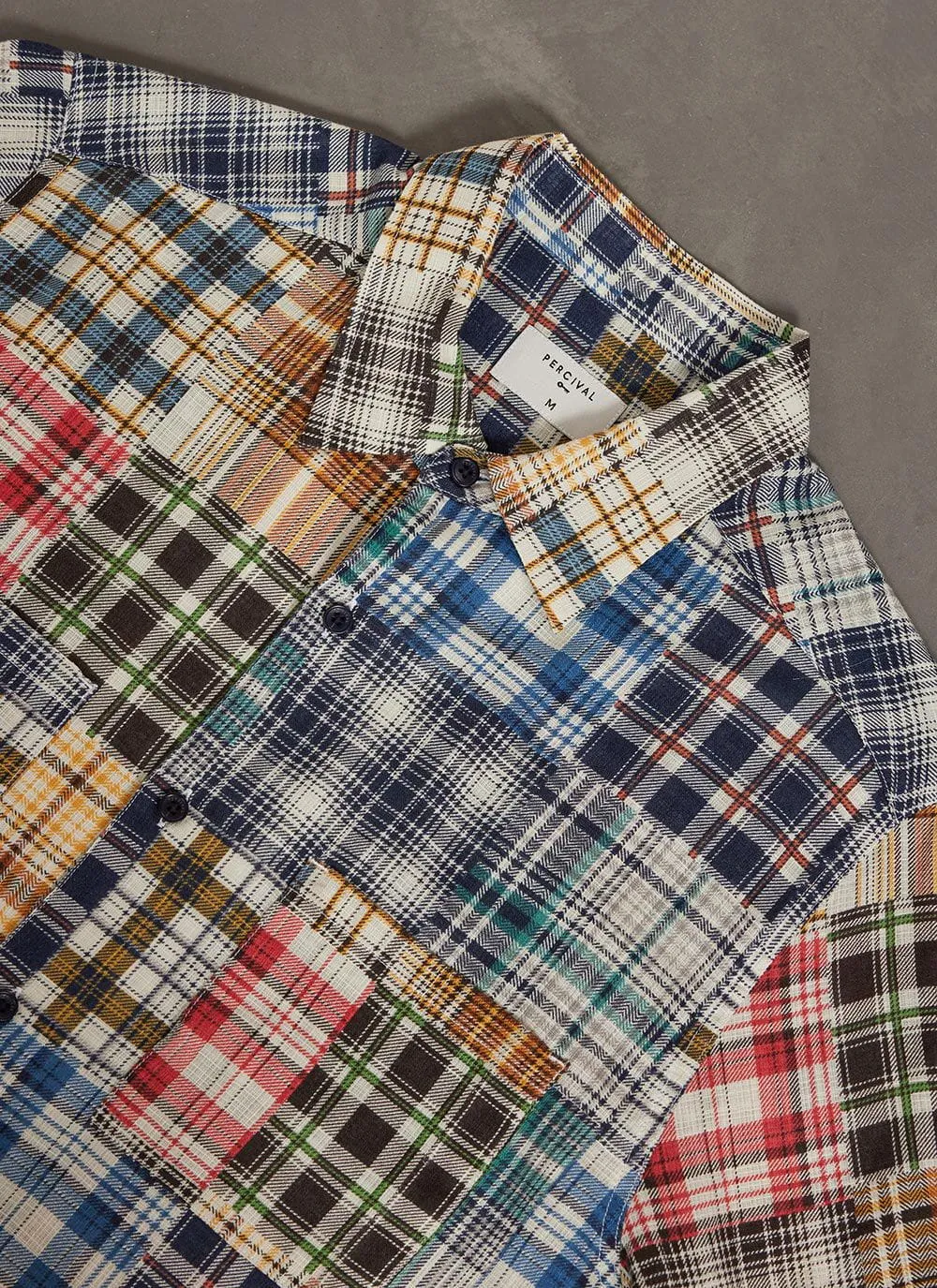 Zinger Patchwork Long Sleeve Shirt | Multi sold by Percival