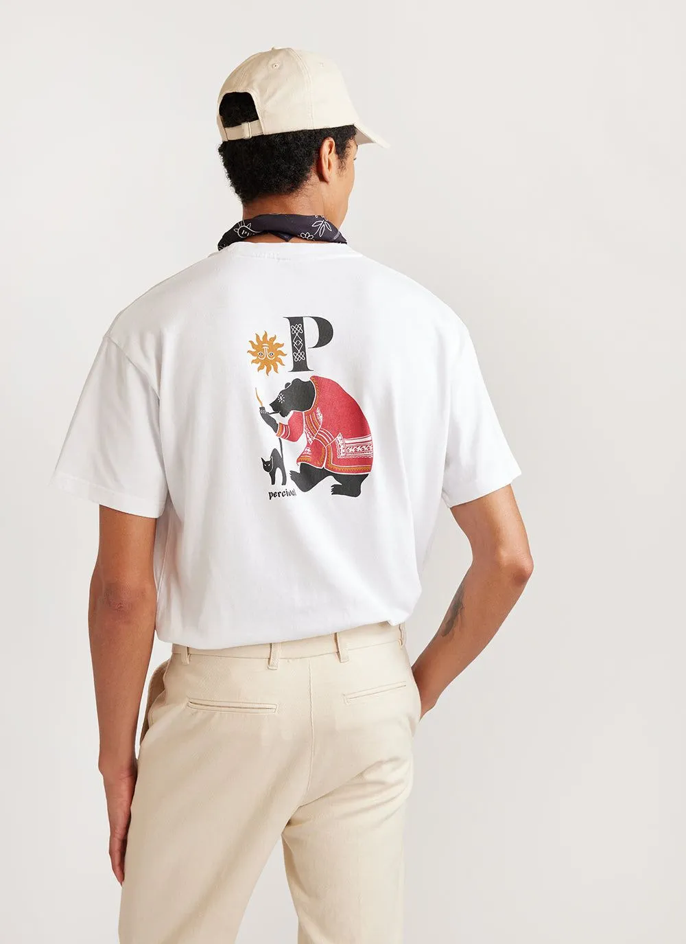 Smokey Bear Oversized T Shirt | Embroidered Organic Cotton | White sold by Percival product image thumbnail 2