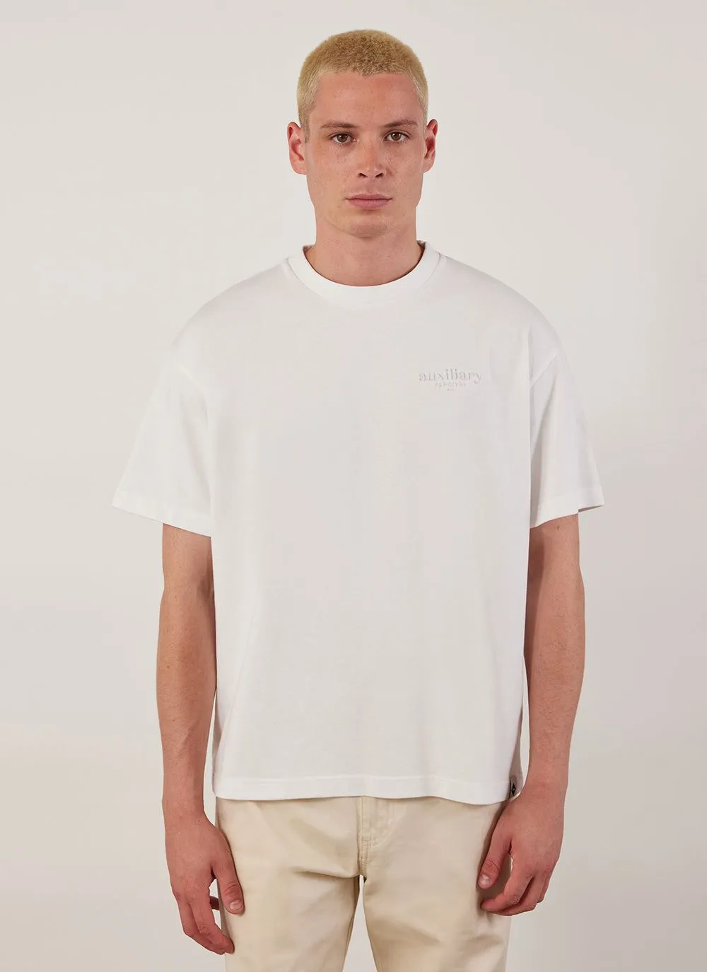 Alfresco Oversized Auxiliary T Shirt | Organic Cotton | White sold by Percival product image thumbnail 3
