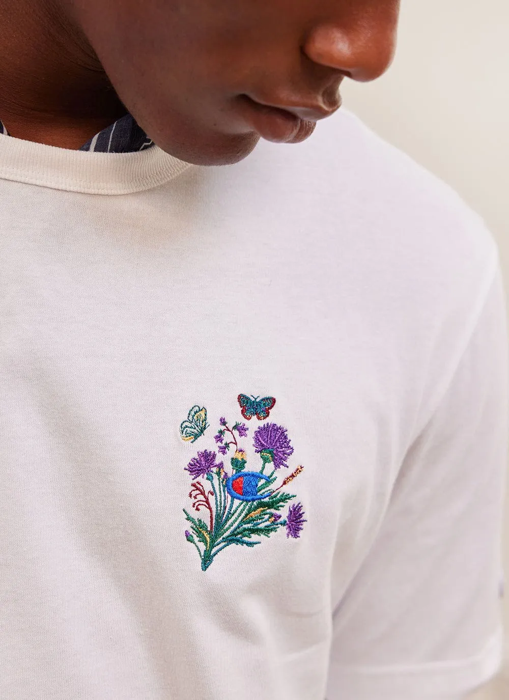 Thistle Flower T Shirt | Champion and Percival | Ecru sold by Percival