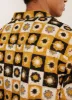 Sour Patch Crochet Cuban Shirt | Tan with Black sold by Percival