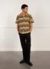 Sour Patch Crochet Cuban Shirt | Tan with Black sold by Percival