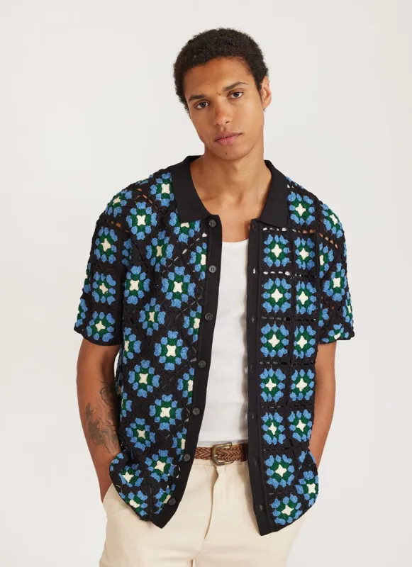 Crochimond Shirt | Crochet Cotton | Black sold by Percival