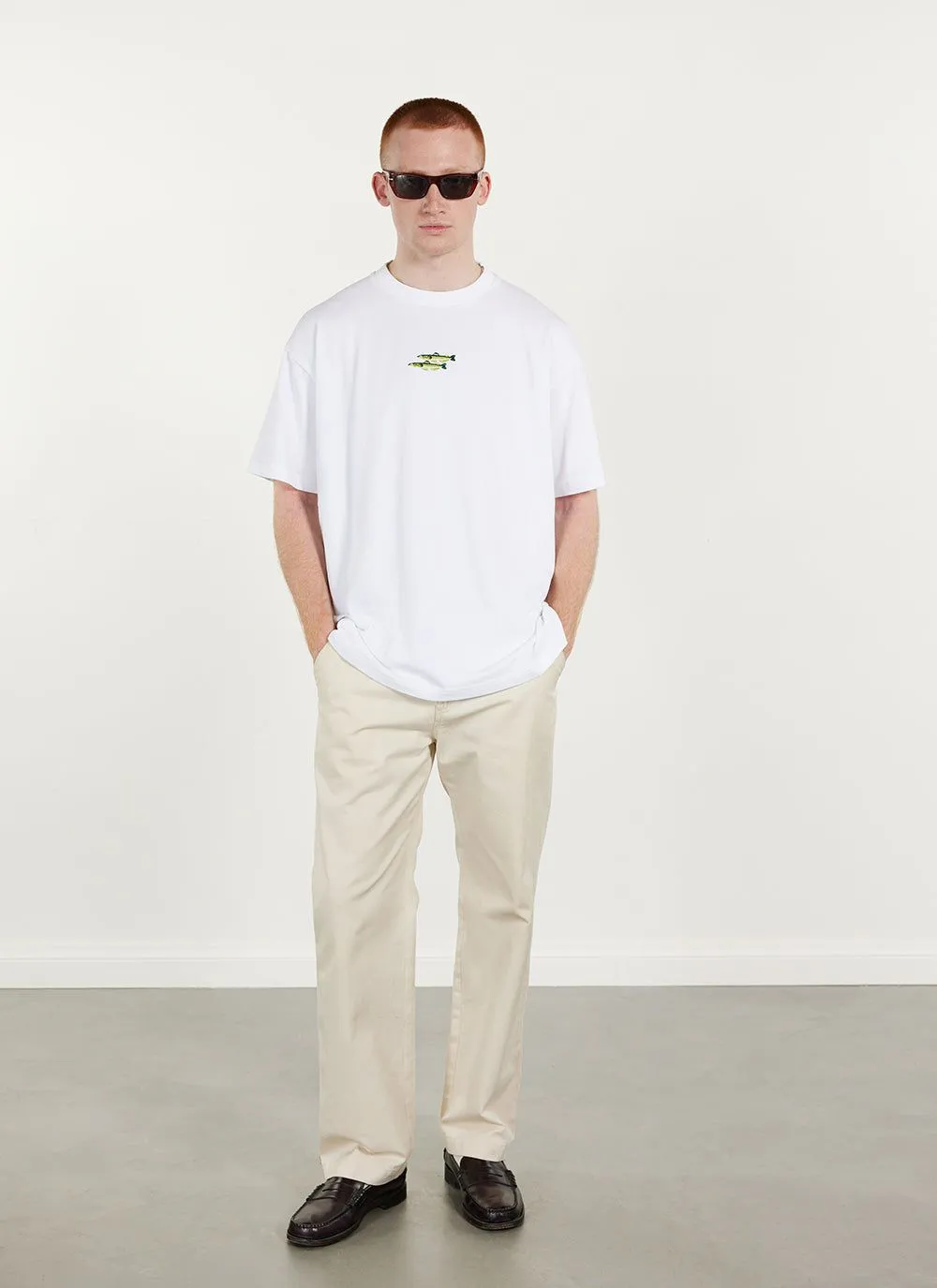 Fish Oversized T Shirt | Embroidered Organic Cotton | White sold by Percival product image thumbnail 3