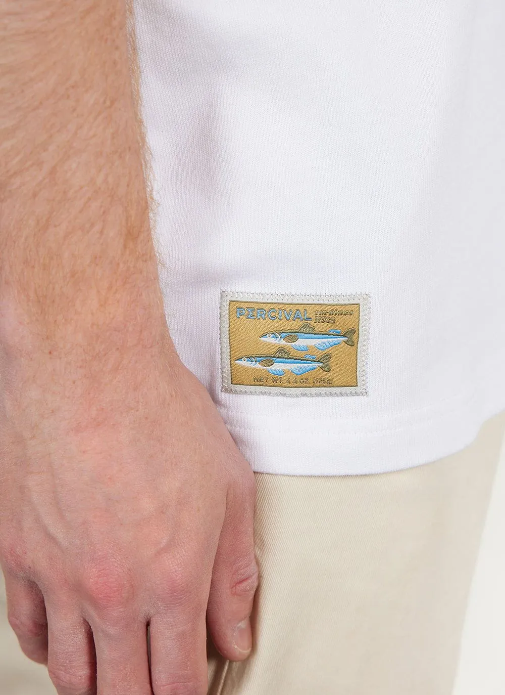 Fish Oversized T Shirt | Embroidered Organic Cotton | White sold by Percival product image thumbnail 5