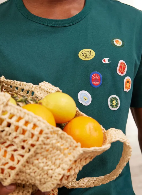 Perci-Post Stamps T Shirt | Champion and Percival | Forest sold by Percival