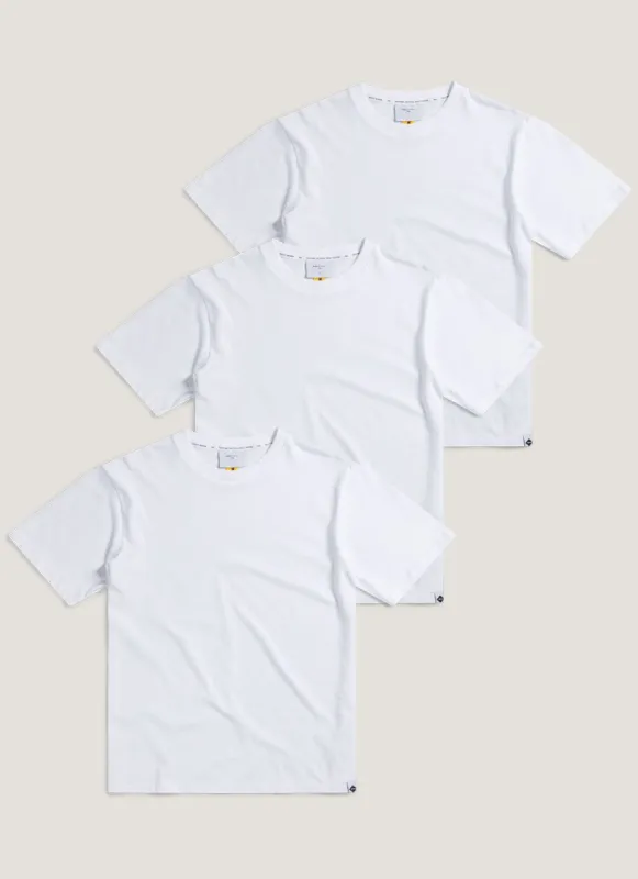3 Pack Oversized T Shirts | Organic Cotton | White sold by Percival