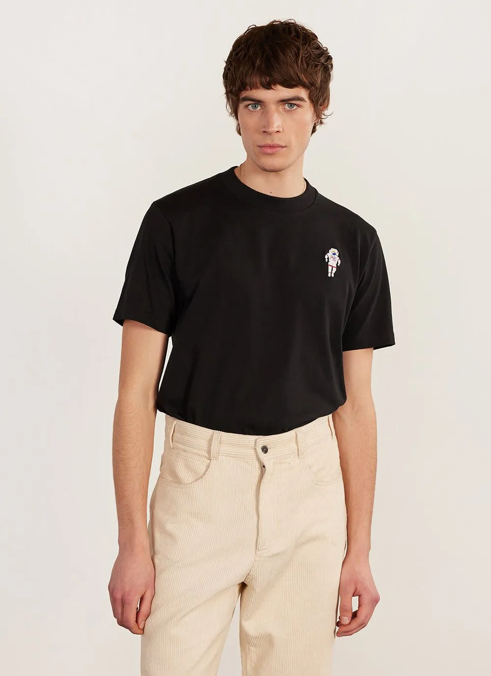 Spaceman T Shirt | Embroidered Organic Cotton | Black sold by Percival product image thumbnail 3