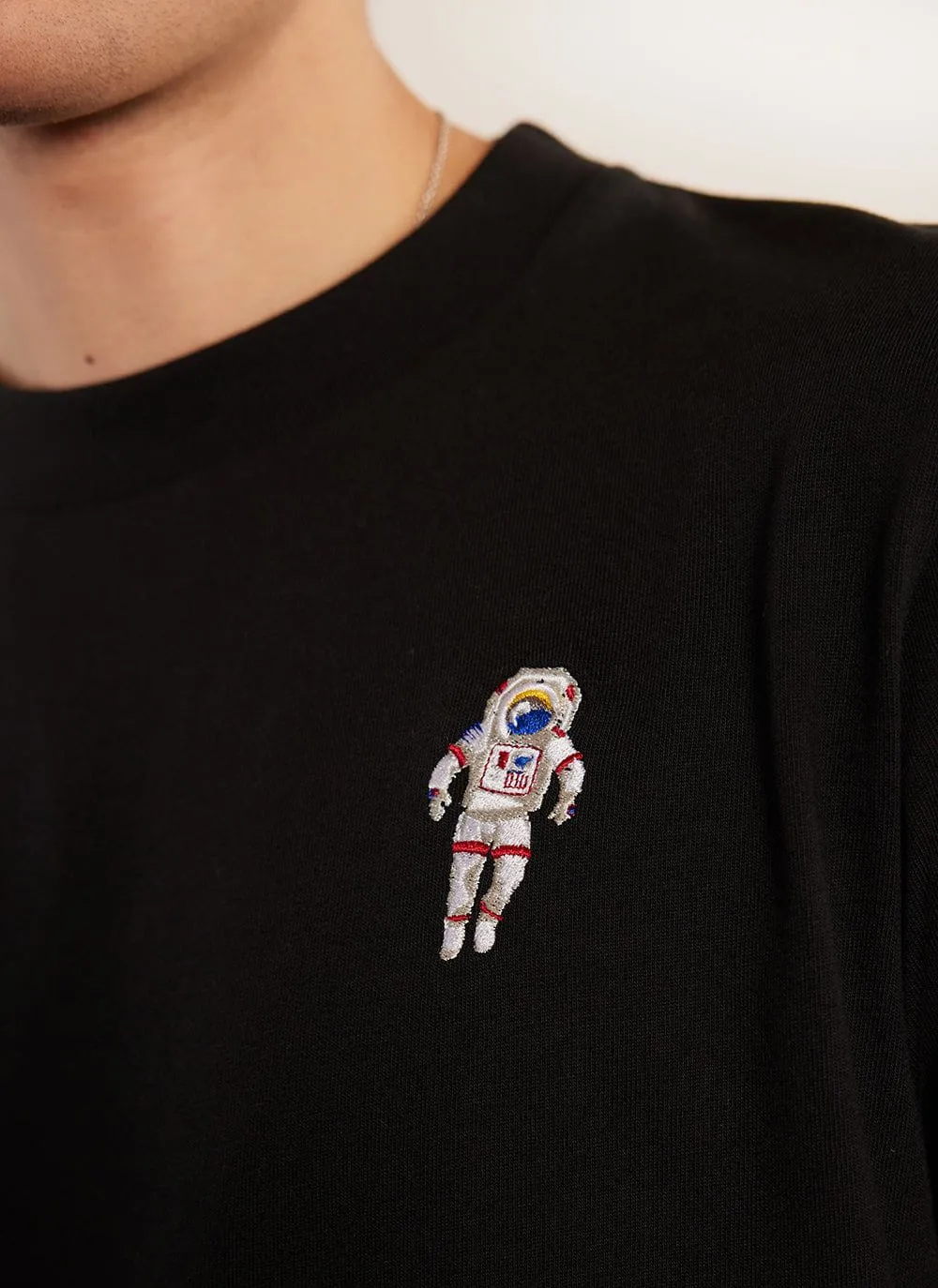 Spaceman T Shirt | Embroidered Organic Cotton | Black sold by Percival product image thumbnail 2