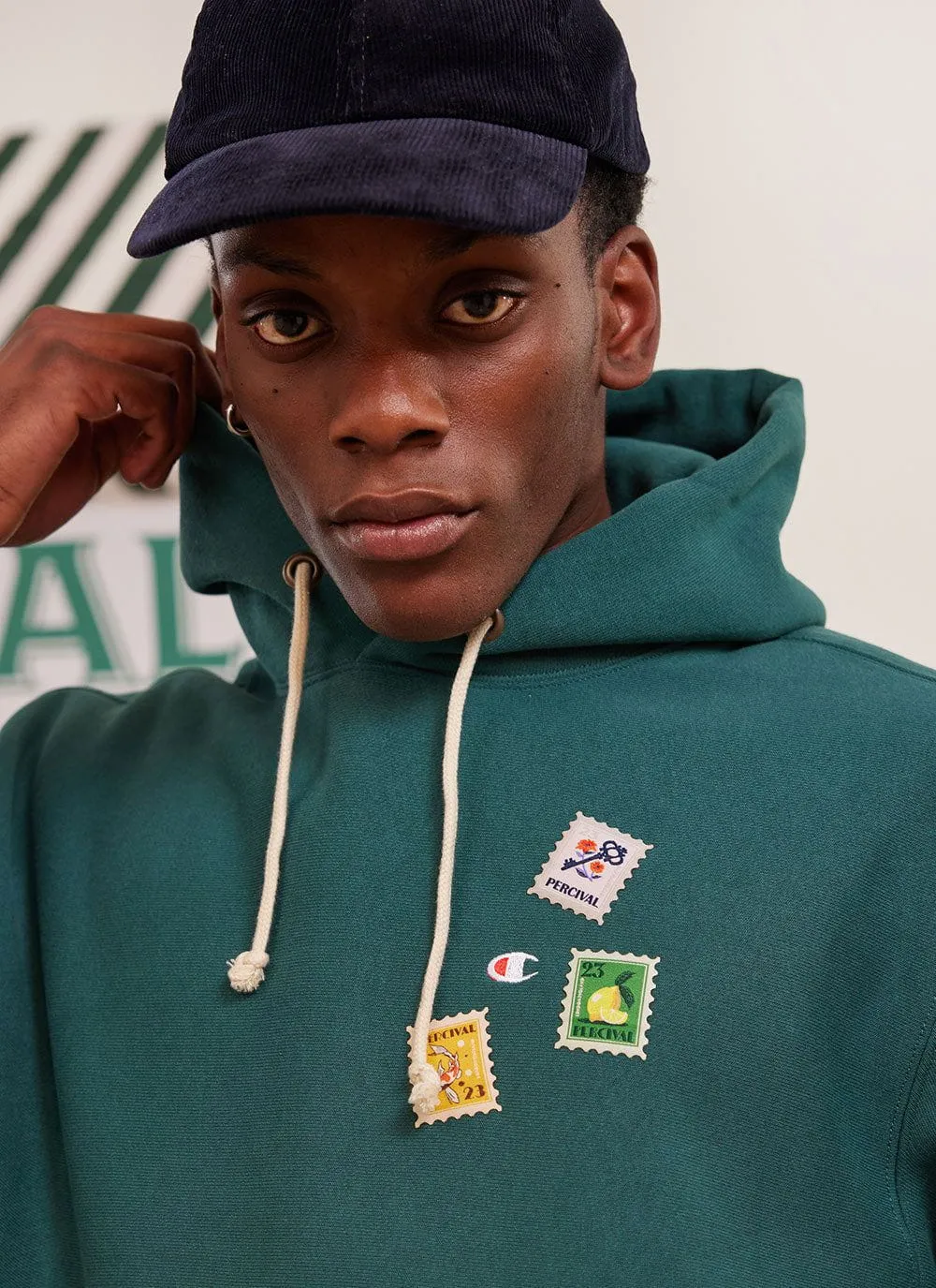 Perci-Post Stamps Hoodie | Champion and Percival | Forest sold by Percival product image thumbnail 2