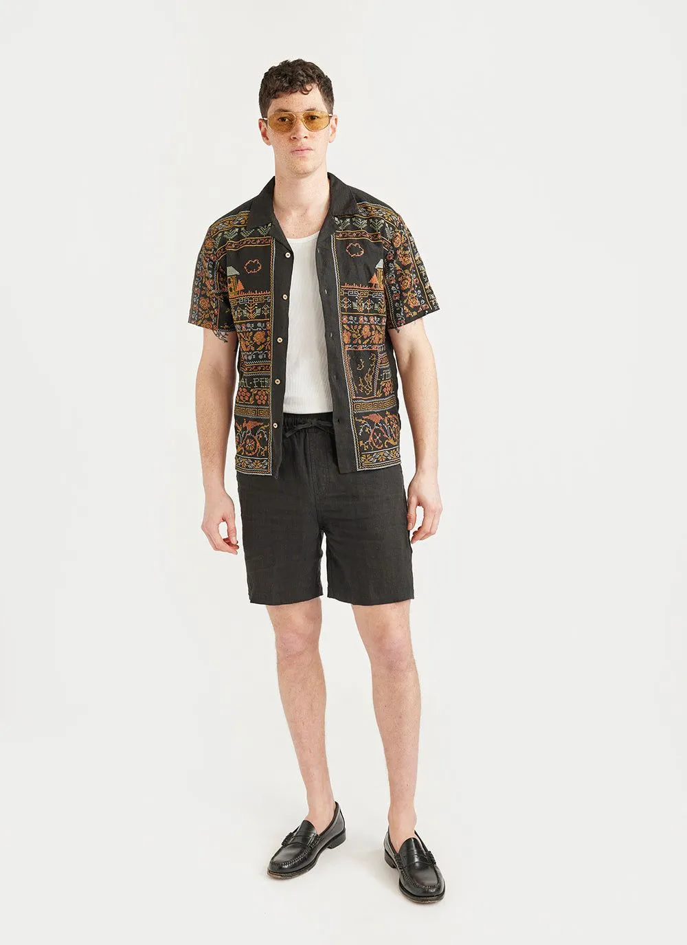 Linen Shorts | Black sold by Percival product image thumbnail 2