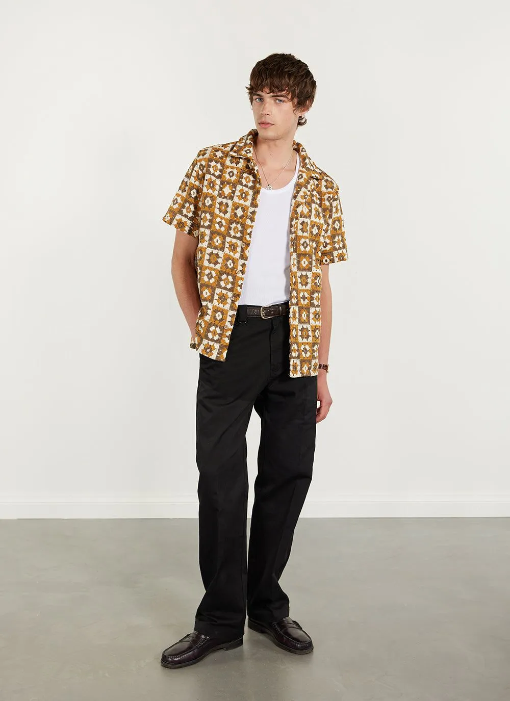Crochet Poplin Shirt | Sand sold by Percival product image thumbnail 4