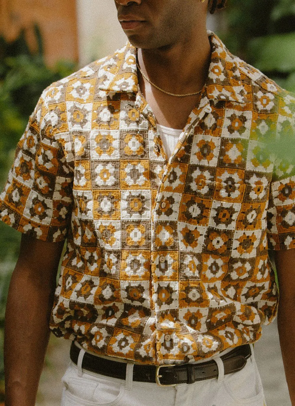 Crochet Poplin Shirt | Sand sold by Percival product image thumbnail 2